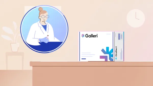 illustrated video depiction of how to take the Galleri test